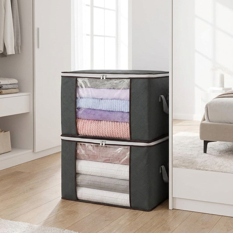 Set 8 huse depozitare cu fermoar NextWave®️, Organizator pentru haine, Cu fereastra transparenta, Rezistent — beneficii cheie