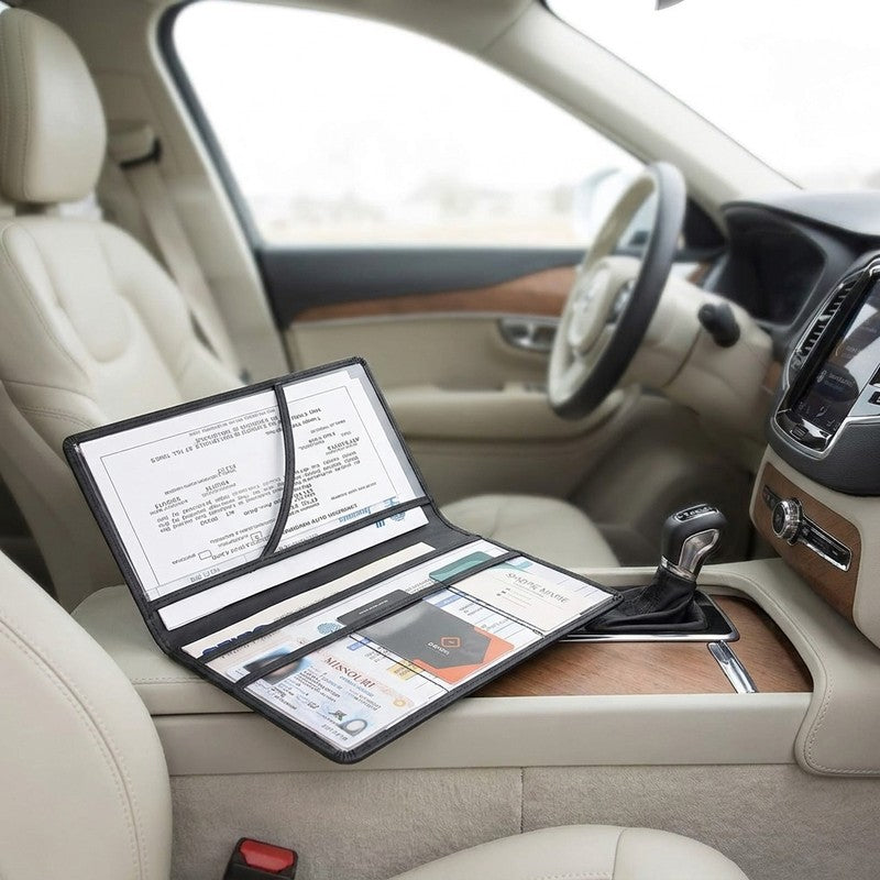 Organizator documente auto NextWave®️, port-document pentru inmatriculare si asigurare, mapa pliabila cu bu — beneficii cheie