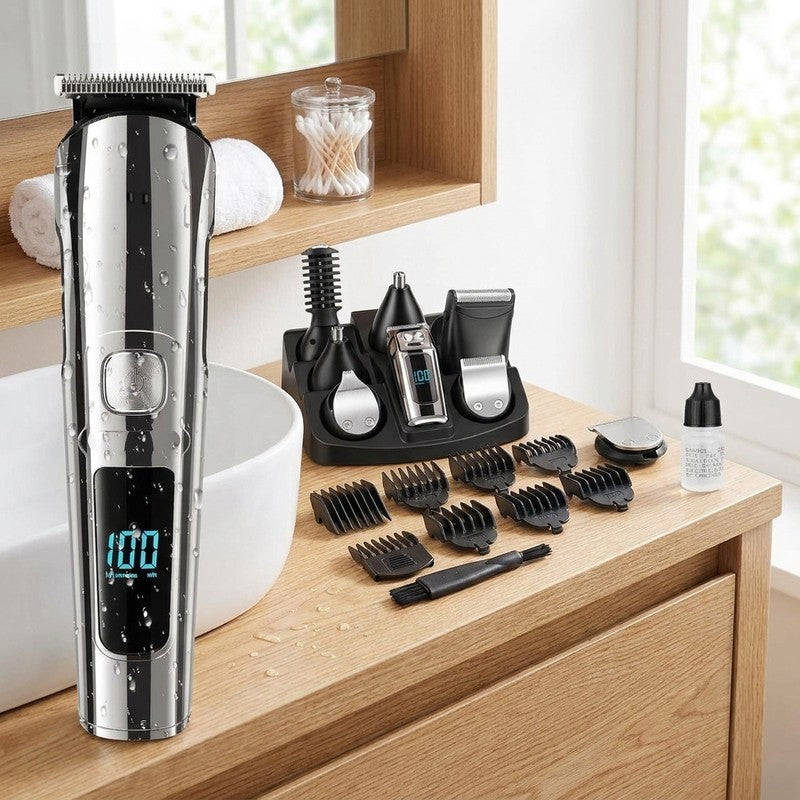 Masina de tuns si Aparat de ras BeGenius®, Multifunctionala 11 in 1, Lame Inox, Corp Metal, Profesional, Ba — beneficii cheie