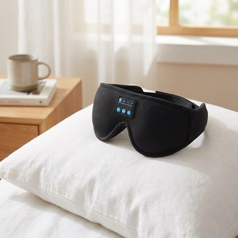 Masca de somn cu casti Bluetooth NextWave, design 3D, sunet stereo HD, negru, 24,9x10,7x3,4cm — beneficii cheie