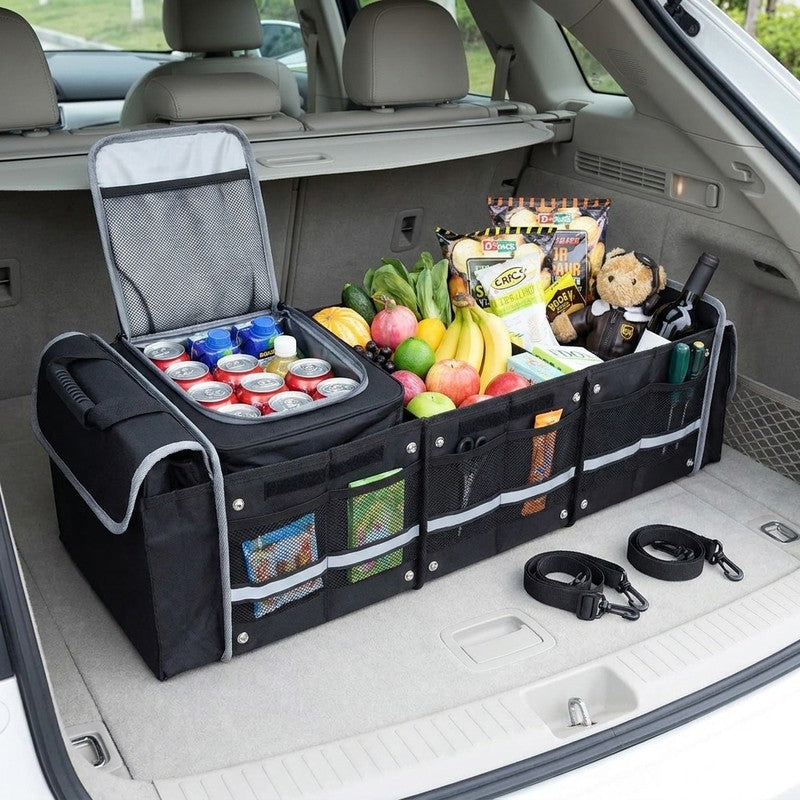 Organizator portbagaj auto cu Geanta Termica NextWave®️ si chingi de ancorare, Multifunctional, Pliabil, 6 — beneficii cheie