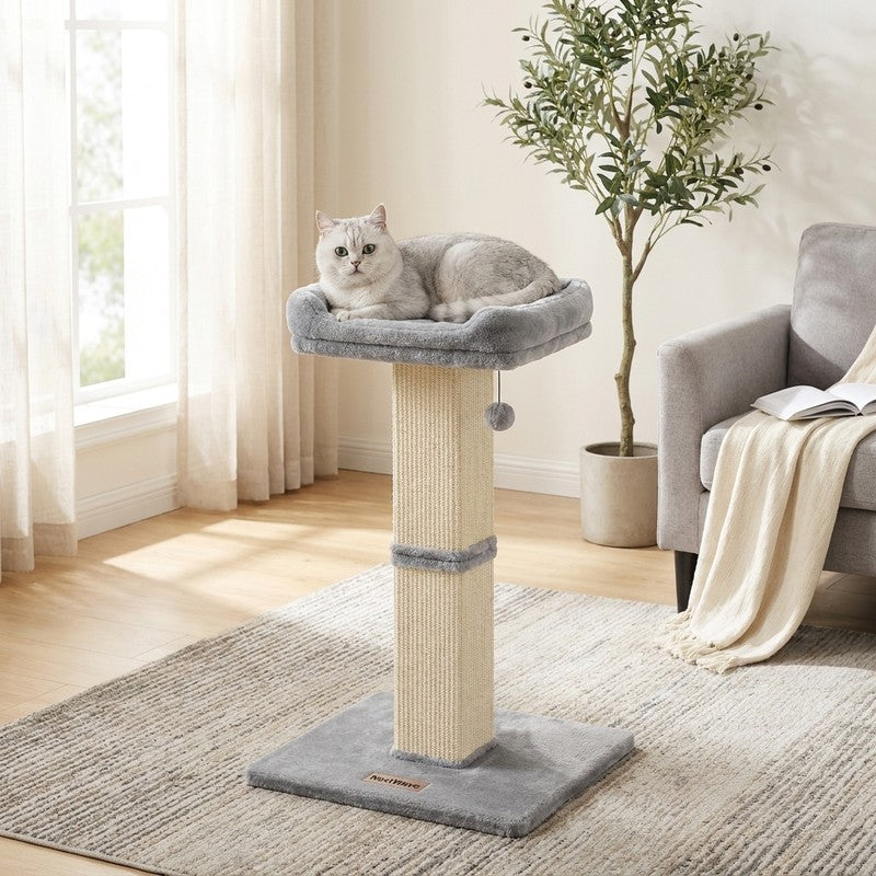 Stalp de zgariat pentru pisici NextWave®, cu suprafata durabila din sisal, culcus superior din plus cu husa — beneficii cheie