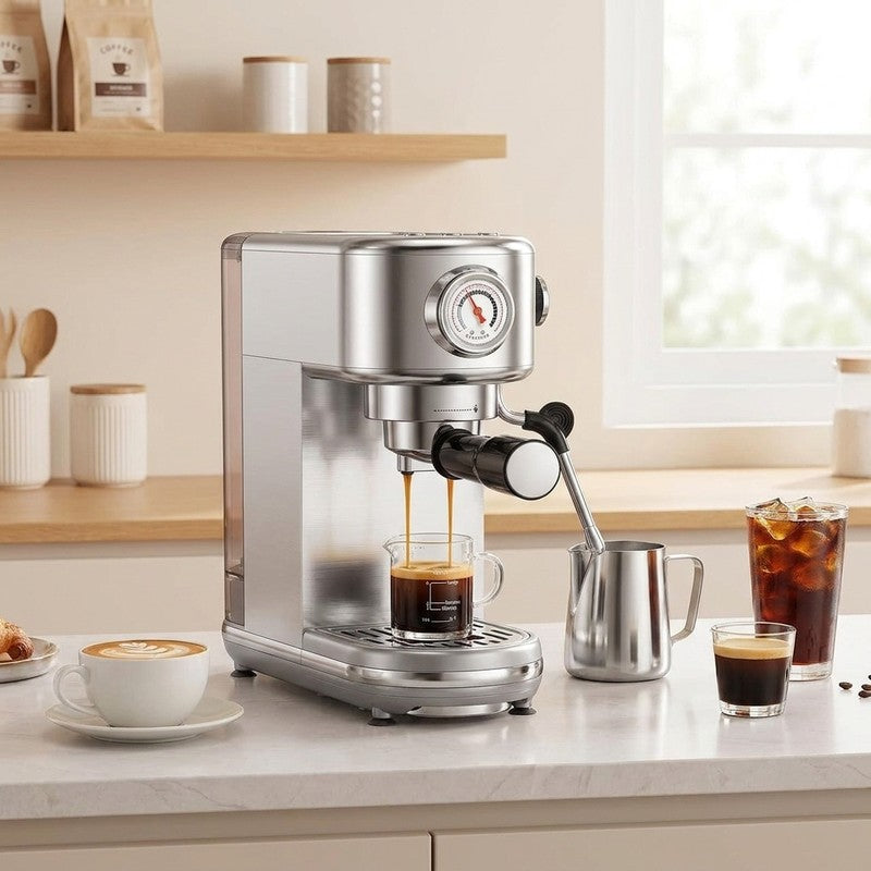 Espressor profesional NextWave® 20 bari, 1350W, rezervor 1.3L, din otel inoxidabil, spumator lapte integrat — beneficii cheie