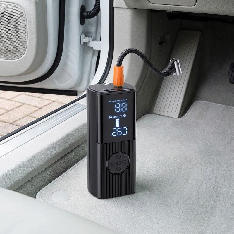 Compresor auto portabil digital NextWave®, baterie 7800 mAh reincarcabila, presiune 150 PSI, 4 moduri intel — beneficii cheie