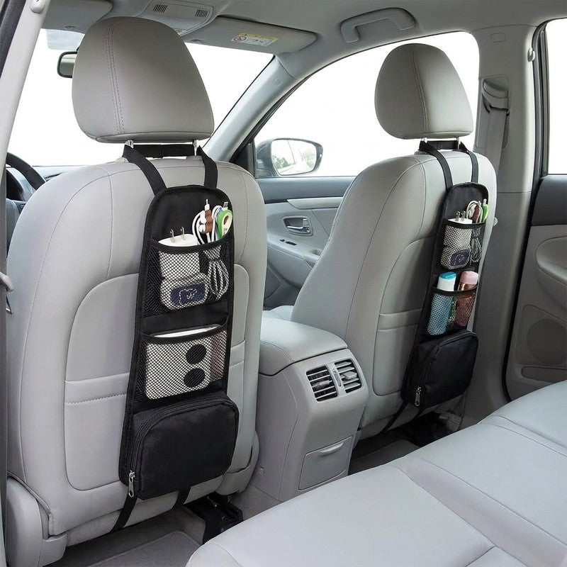 Set 2 huse laterale depozitare auto NextWave®️, organizatoare cu plasa si buzunare multiple pentru accesori — beneficii cheie