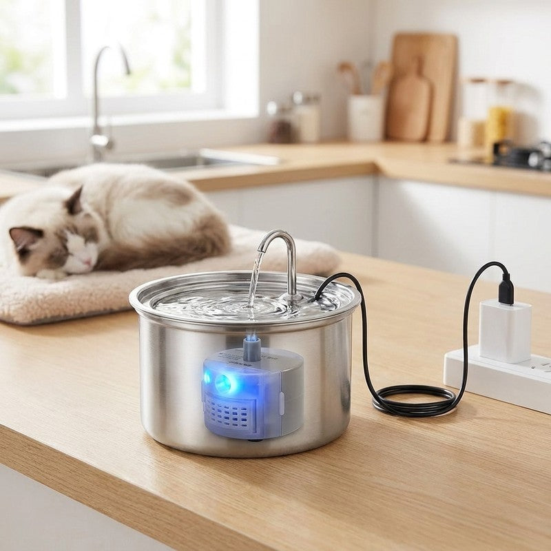 Pompa de apa pentru dispenser apa automat NextWave®, tip fantana pentru caini si pisici, compatibila cu fan — beneficii cheie