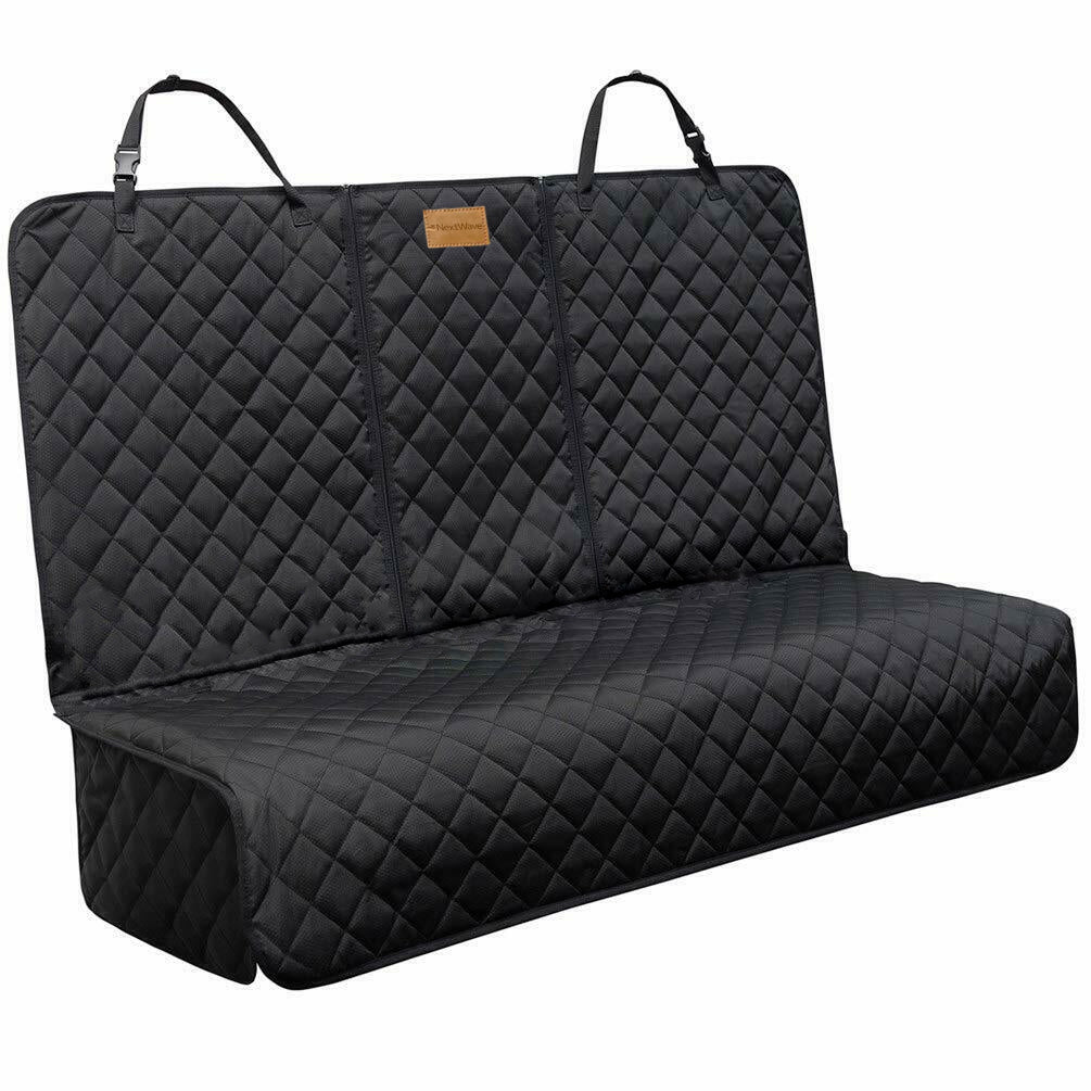 Husa scaune auto pentru transport animale NextWave®️, universala, caini si pisici, taxi, ride sharing, ofera protectie bancheta spate, impermeabila, antialunecare, negru