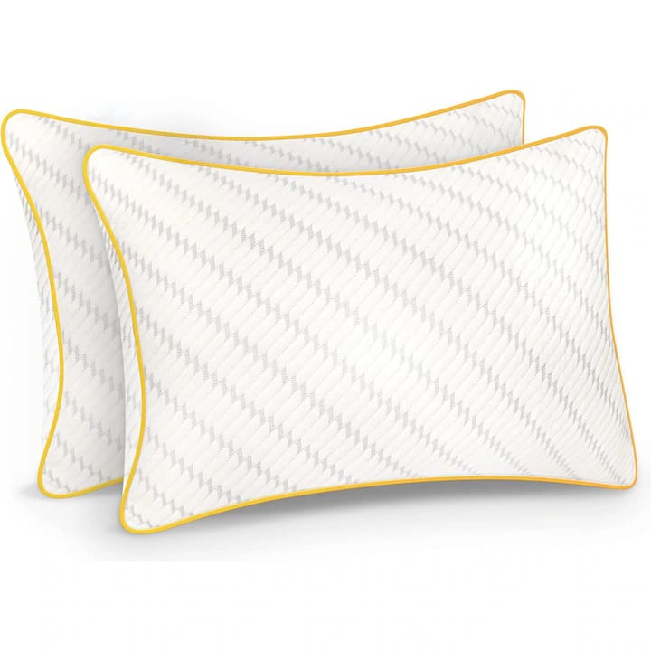Set 2 perne ortopedice pentru dormit ajustabile NextWave®️, Spuma cu Memorie Maruntita pentru Gat si Suport Cervical, Ideala pentru dormitul lateral, spate sau stomac, Husa lavabila, Memory foam, 70x50 cm, Alba