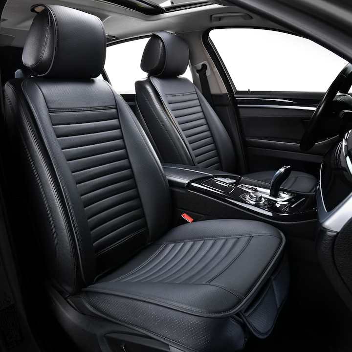 Husa scaun auto universala NextWave® pentru scaun fata, protectie scaun masina, taxi si ride sharing, antialunecare, impermeabila, material respirabil pentru toate sezoanele, piele PU premium, usor de curatat, culoare negru