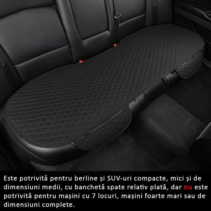 Set 2 Huse scaun auto fata universala si 1 husa bancheta NextWave®️, ofera protectie pentru sezut scaune fata si bancheta, design elegant cu buzunar pentru depozitare, anti-alunecare, material respirabil, pentru toate sezoanele, negru