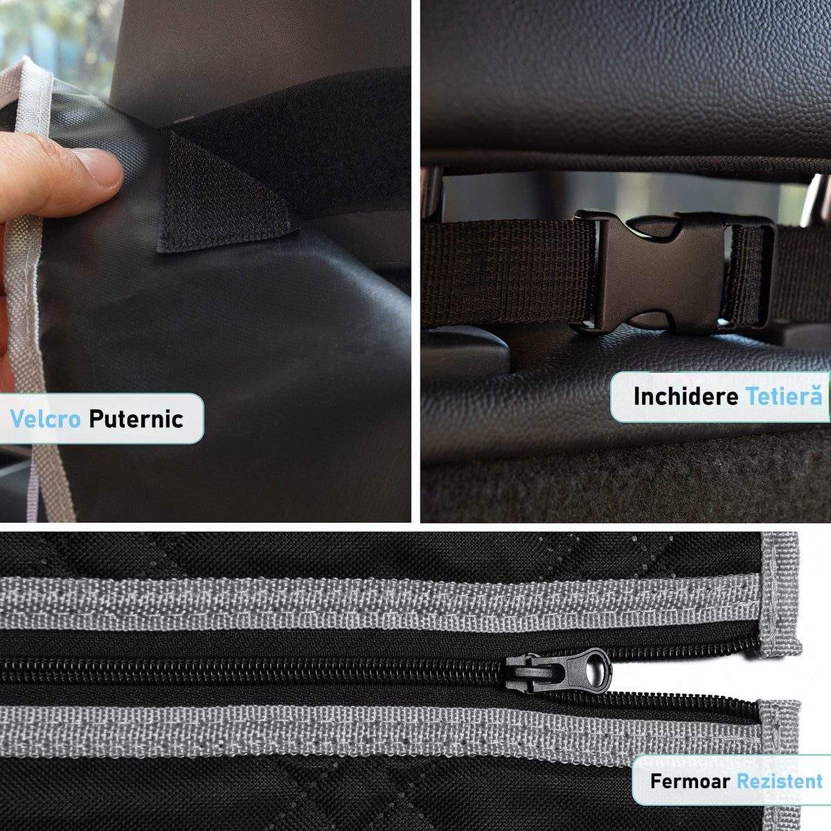 Husa auto portbagaj de protectie si transport animale NextWave®️, caini si pisici ofera protectie sporita, universala, taxi, ride sharing, impermeabila, antialunecare, pentru utilizare intensa, neagra
