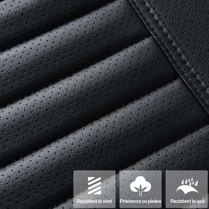 Husa scaun auto universala NextWave® pentru scaun fata, protectie scaun masina, taxi si ride sharing, antialunecare, impermeabila, material respirabil pentru toate sezoanele, piele PU premium, usor de curatat, culoare negru