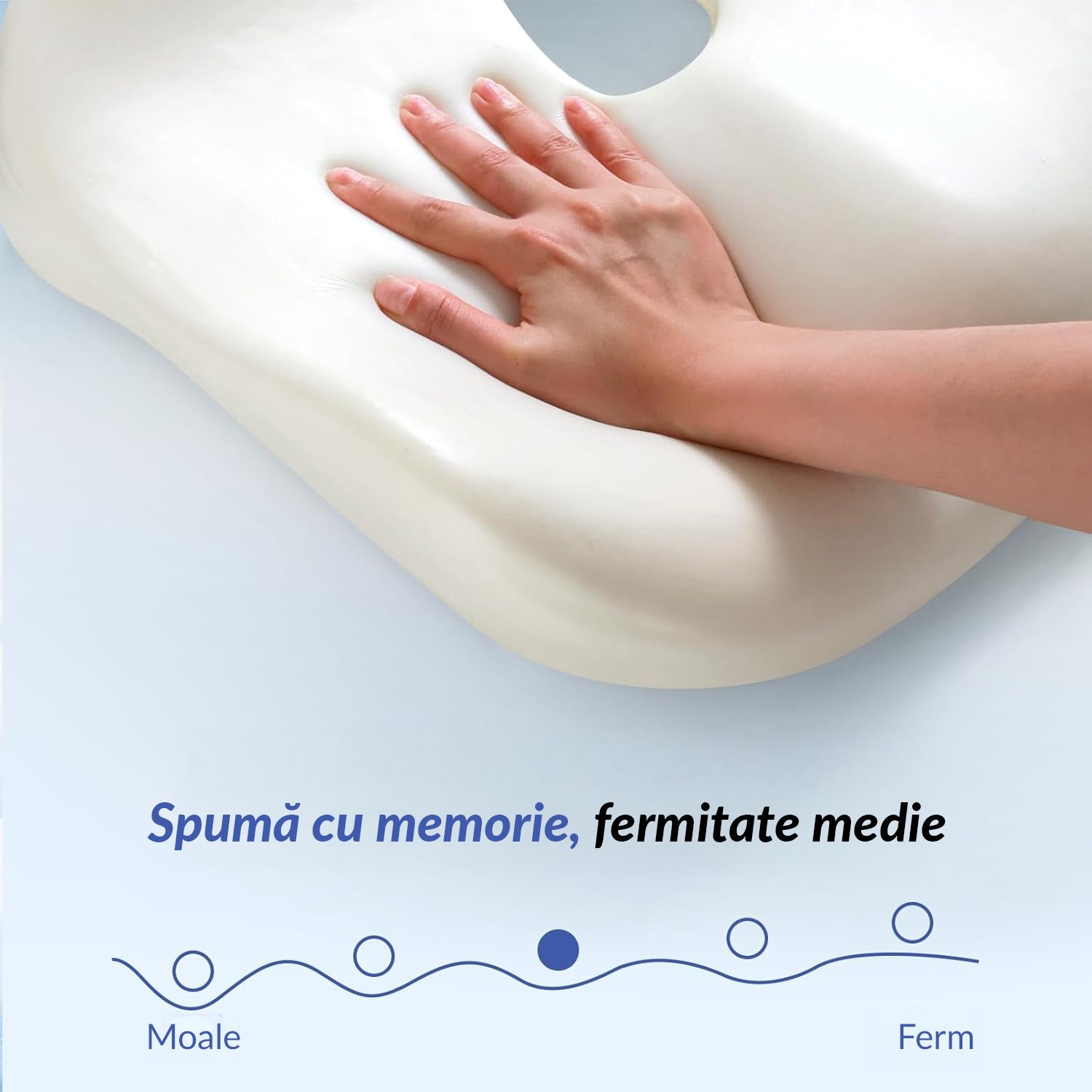 Pernă pentru scaun NextWave Spumă cu memorie densă Confort ergonomic pentru birou și mașină Negru 46×41×5,6 cm