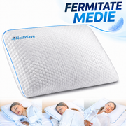 Perna ortopedica pentru dormit NextWave, Spuma cu Memorie cu gel ventilata, Husa detasabila cu 2 zone termice, ergonomica pentru Gat si Suport Cervical, Ideala pentru dormitul lateral, spate sau stomac