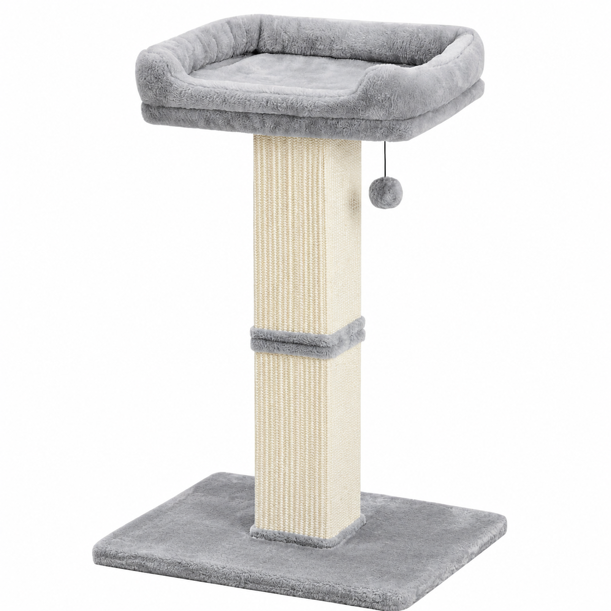 Stalp de zgariat pentru pisici NextWave®, cu suprafata durabila din sisal, culcus superior din plus cu husa detasabila, baza
