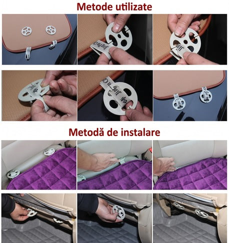 Set huse pentru scaune auto NextWave®️, perne pentru sezut cu protectie antiderapanta si buzunare frontale practice – imaginea 11