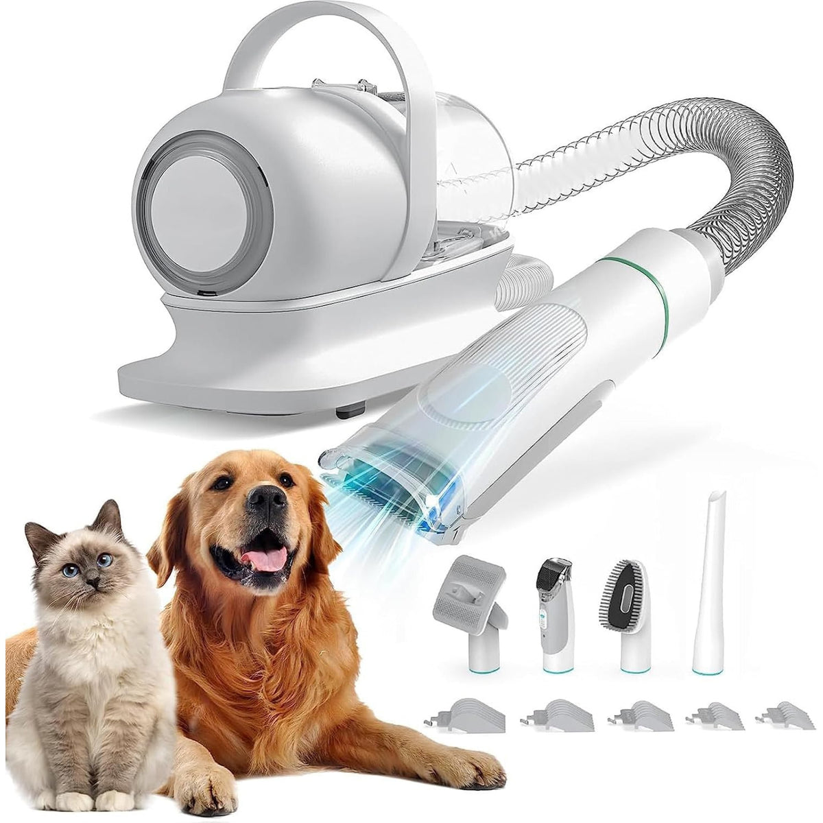 Masina De Tuns Animale, Caini, Pisici NextWave®, Aspirator 5 in 1 pentru toaletarea animalelor de companie si materiale