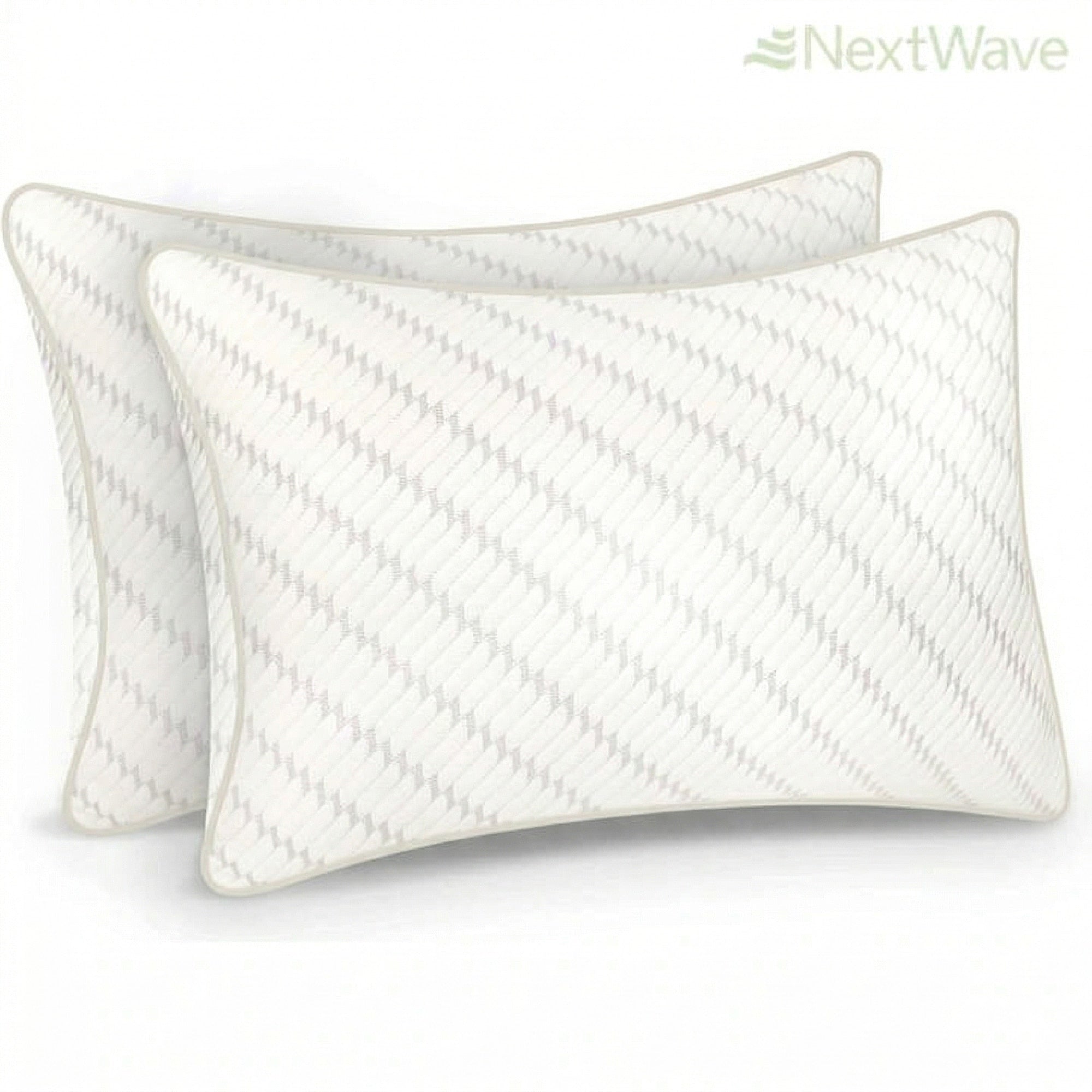 Set 2 perne ortopedice pentru dormit ajustabile NextWave®️, Spuma cu Memorie Maruntita pentru Gat si Suport Cervical, Ideala