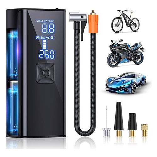 Compresor Auto Portabil Digital NextWave cu accumulator, baterie 6000mAh, pentru Anvelope Auto, Motociclete, Tubliss Enduro