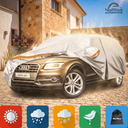 Prelata Auto Premium NextWave®️, Impermeabila, Protectie UV, Praf, Zapada, Inghet, Universala pentru SUV, Buzunare Oglinzi