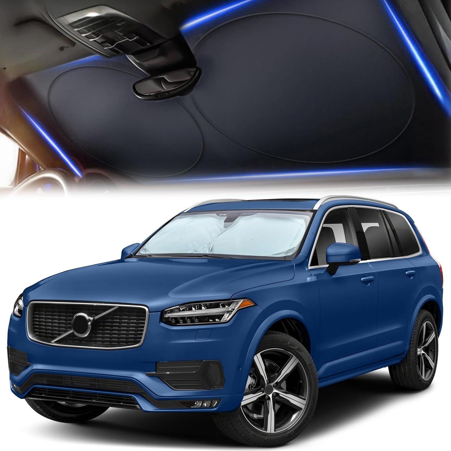 Parasolar auto NextWave® pentru parbriz, material reflectorizant 280T, protectie UV pana la 99%, design pliabil cu cadru