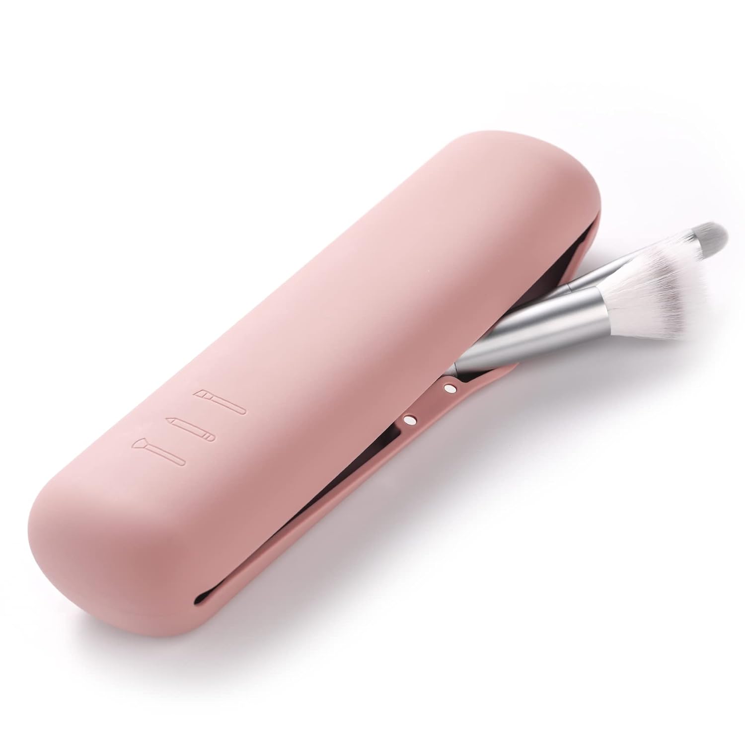 Organizator pensule machiaj pentru calatorii, din silicon anti-cadere, portabil, elegant, usor, inchidere cu magnet