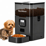 Hranitor Automat Digital Pisici si Caini NextWave®, Dispenser 4L, Rezervor Transparent, Mesaj Vocal Personalizat, 4 Mese/Zi