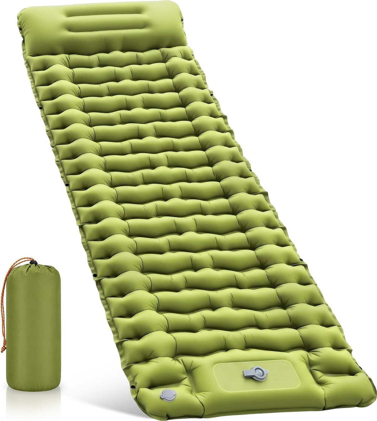 Saltea gonflabilă camping NextWave®️, suport confortabil cu pernă integrată, pompă de picior pentru umflare rapidă în 50
