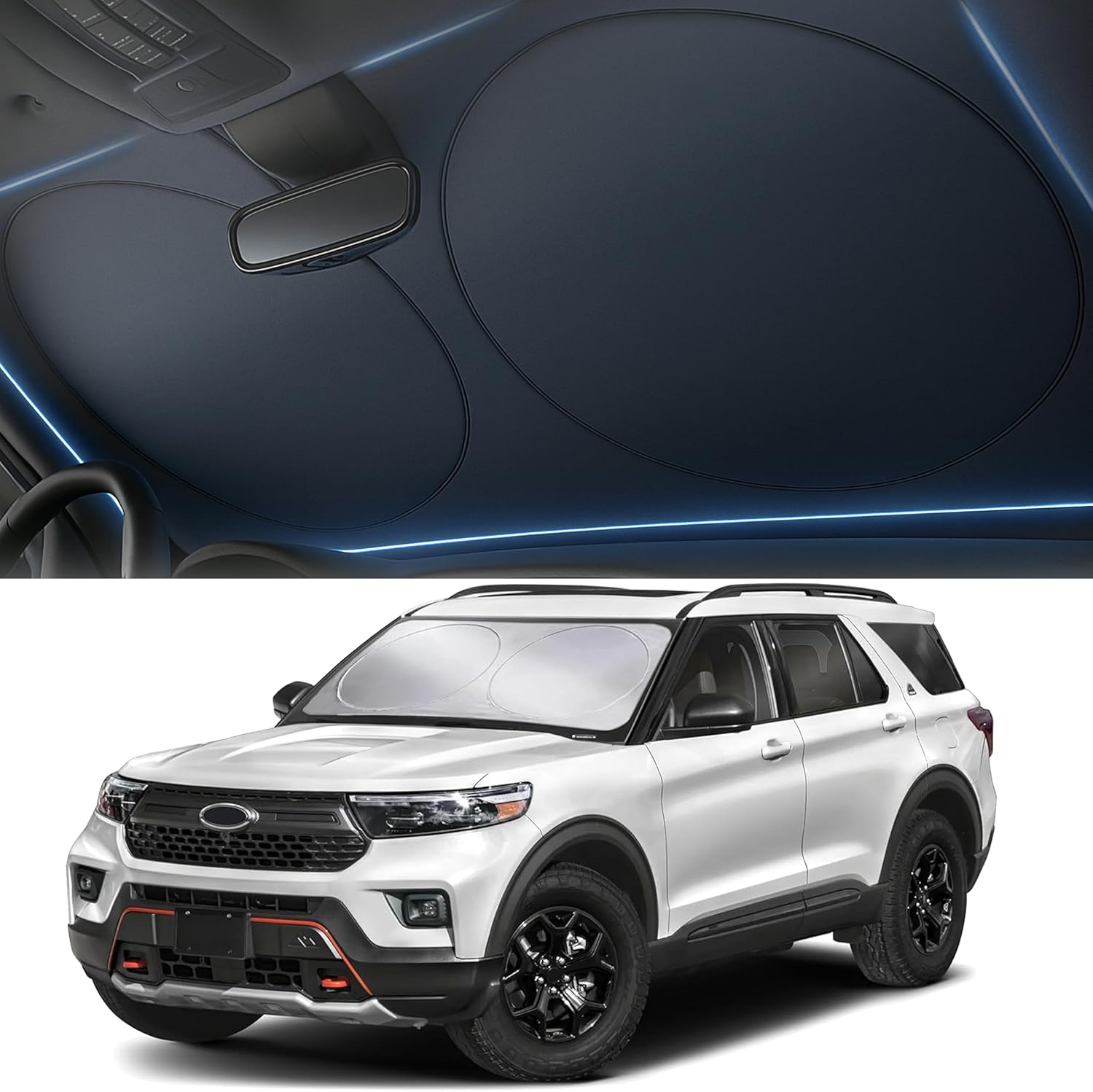 Parasolar auto NextWave® pentru parbriz, material reflectorizant 280T, protectie UV pana la 99%, design pliabil cu cadru
