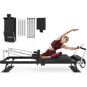 Aparat Pilates Reformer pliabil NextWave®️, pentru antrenamentul complet al corpului si recuperare, rezistenta dubla