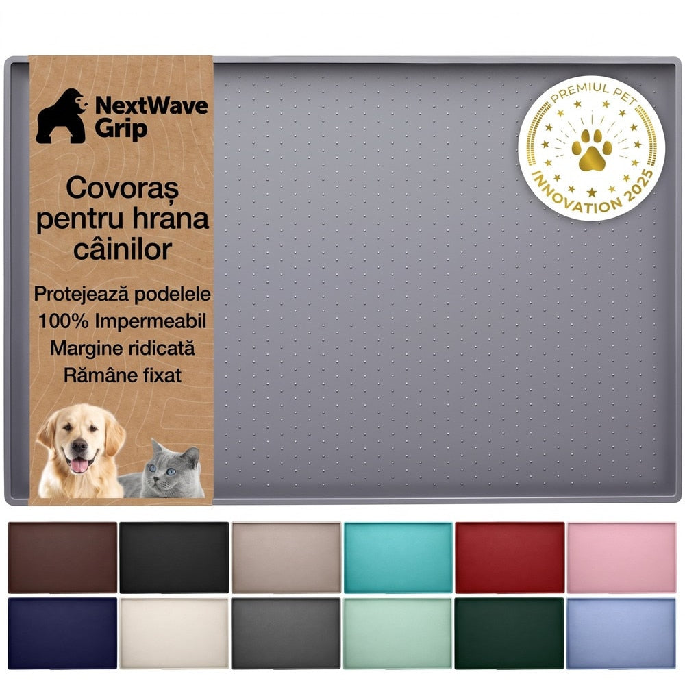 Covoras pentru hranirea animalelor NextWave®️, protejeaza podelele, 100% impermeabil, margini ridicate de 0, 3 cm impotriva