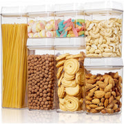 Set 7 cutii pentru depozitare alimente NextWave® – plastic alimentar transparent, fara BPA, inchidere ermetica cu garnitura