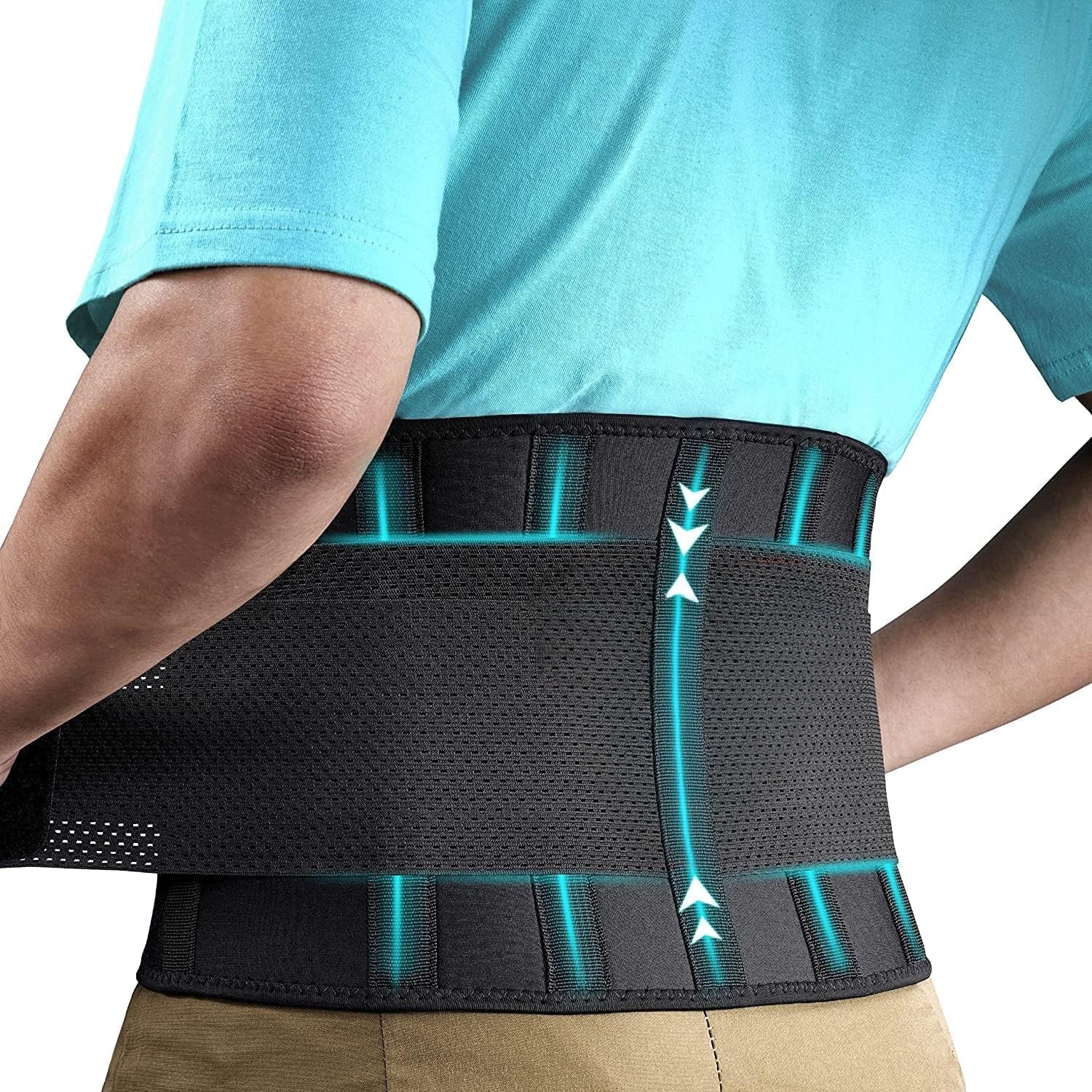 Centura lombara premium, protective 360°, compresie dubla, suport lombar pentru hernie de disc, hernie inghinala, centura