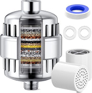 Filtru de apa premium NextWave® pentru para de dus cu 20 stagii de filtrare, usor de instalat, 2 filtre incluse, infuzie de