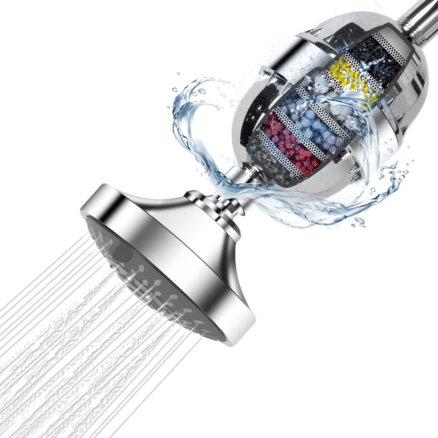 Filtru de apa premium NextWave® para de dus inclus, presiune ridicata, 5 moduri de pulverizare (ploaie, masaj, ceata