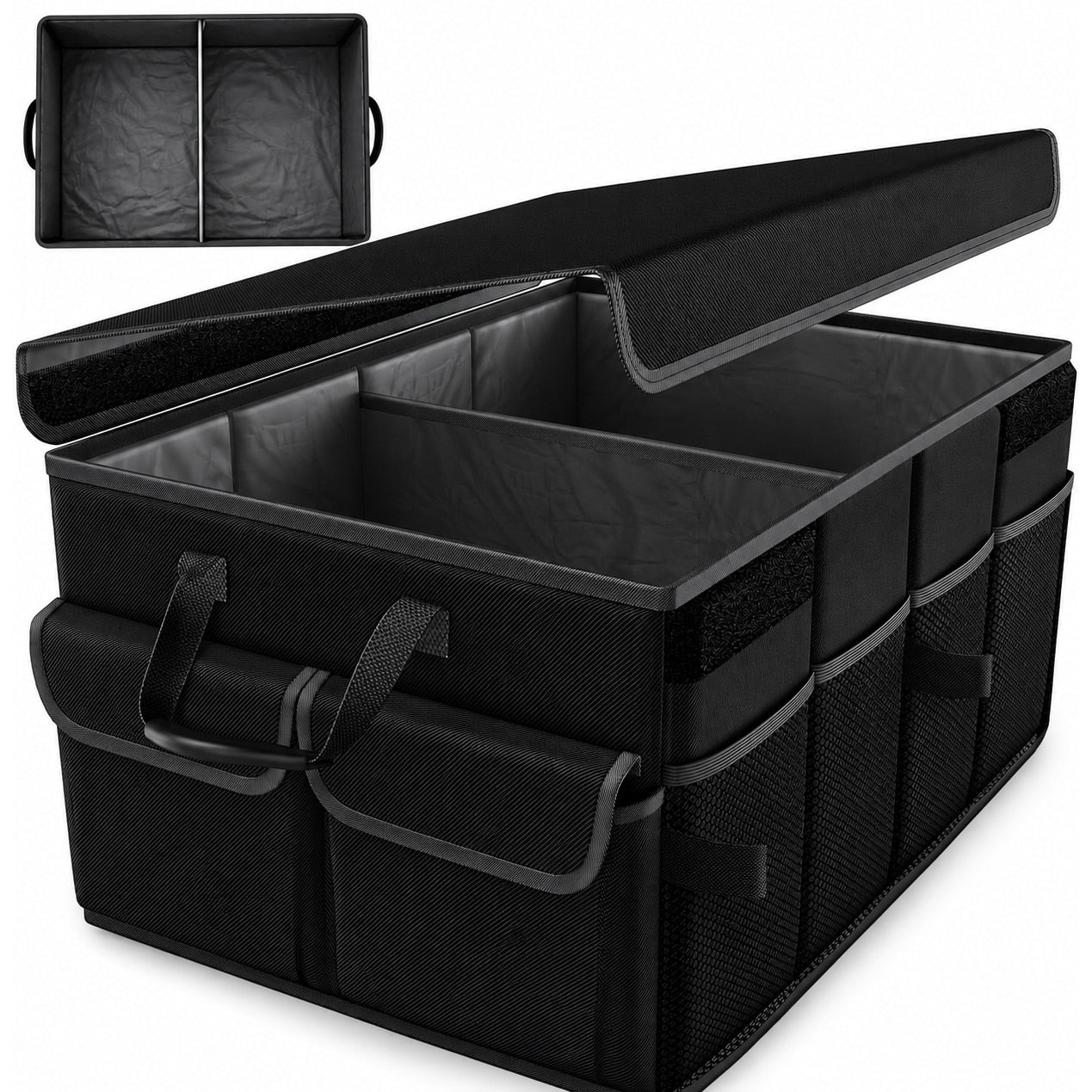 Organizator portbagaj auto NextWave®, pliabil, capacitate 45 L, 2 compartimente spatioase, material Oxford 600D, baza
