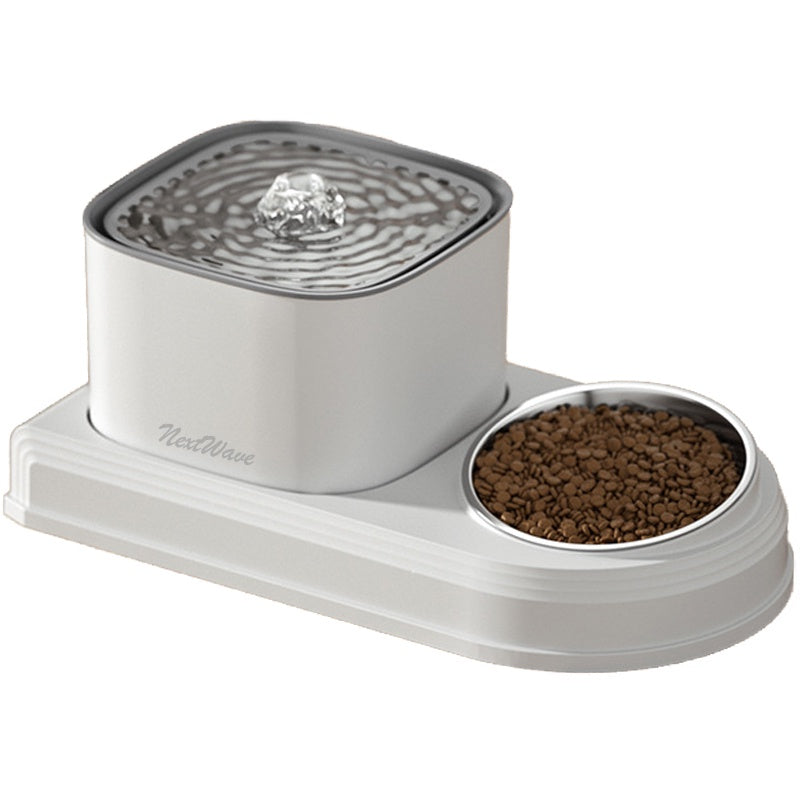 Dispenser apa automat cu Bol pentru mancare NextWave®, 2-1 tip fantana pentru pisici si caini, cu purificare si filtrare