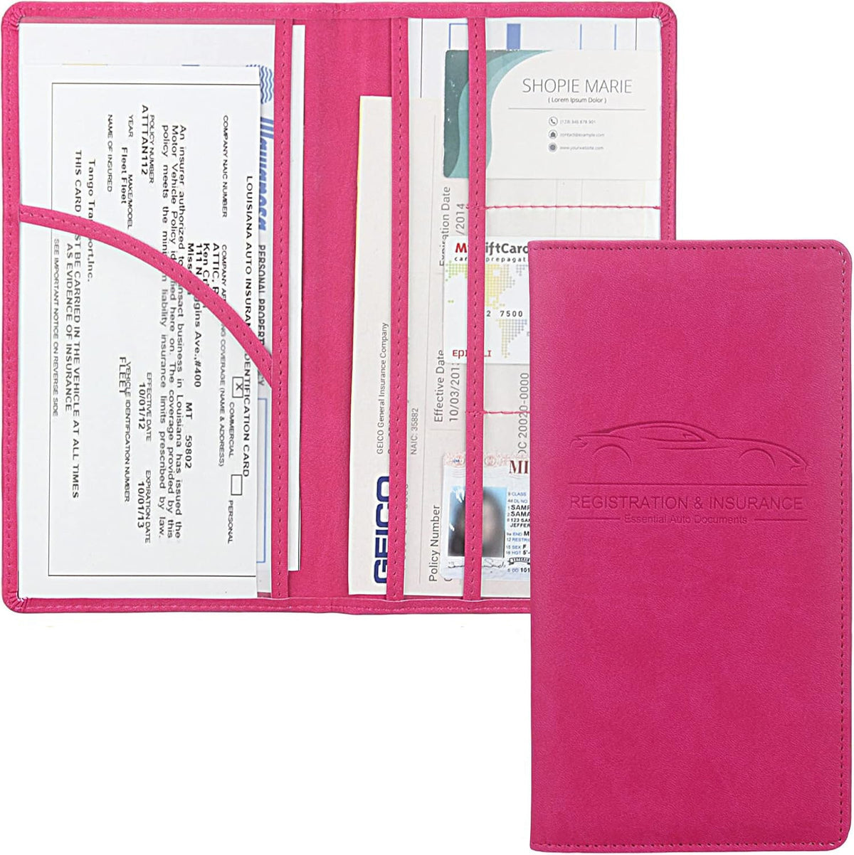 Organizator documente auto NextWave®️, port-document pentru inmatriculare si asigurare, mapa pliabila cu buzunare multiple