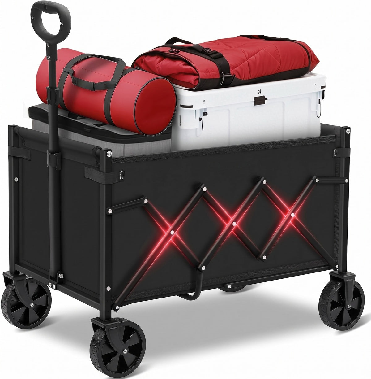 Cărucior turistic pliabil NextWave®️, pliere rapidă și compactă, capacitate 99,8 kg, mâner ergonomic reglabil anti-cădere