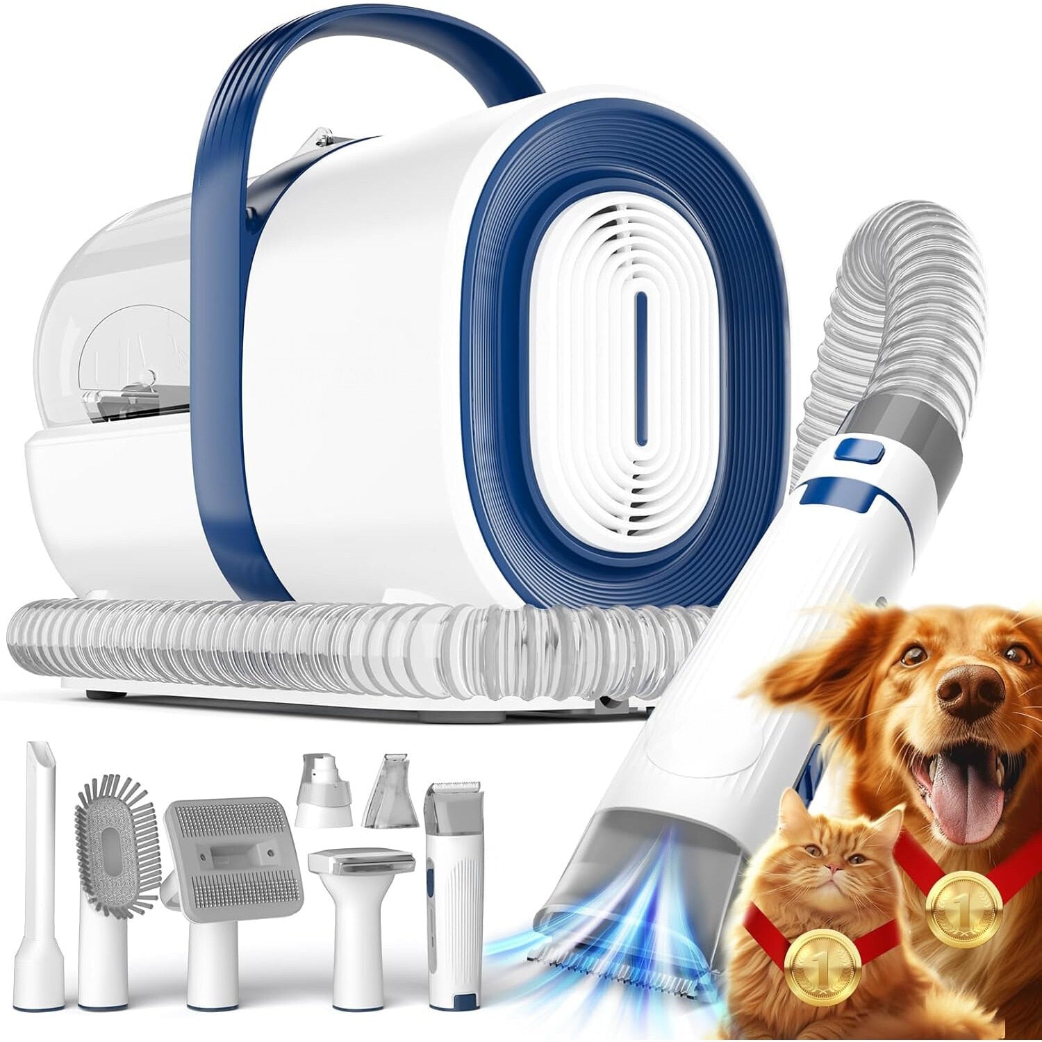 Masina De Tuns Animale, Caini, Pisici NextWave®, Aspirator 7 in 1 pentru toaletarea animalelor de companie si materiale