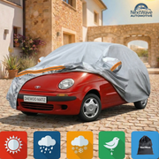 Prelata Auto Premium NextWave®️, Impermeabila, Protectie UV, Praf, Zapada, Inghet, Universala pentru Hatchback, Buzunare