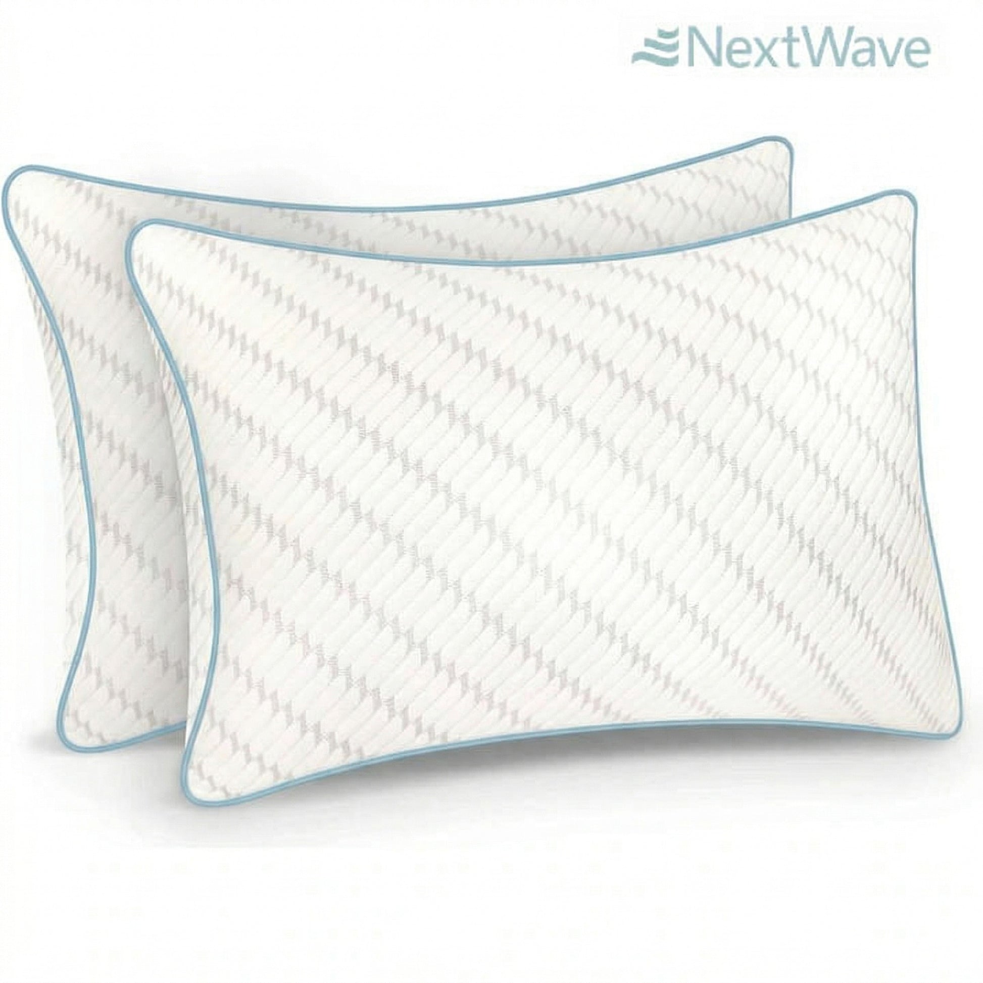 Set 2 perne ortopedice pentru dormit ajustabile NextWave®️, Spuma cu Memorie Maruntita pentru Gat si Suport Cervical, Ideala