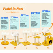 Ansamblu de joaca pentru pisici NextWave®, cu pat moale in forma de nor si husa detasabila lavabila, stalp de zgariat din