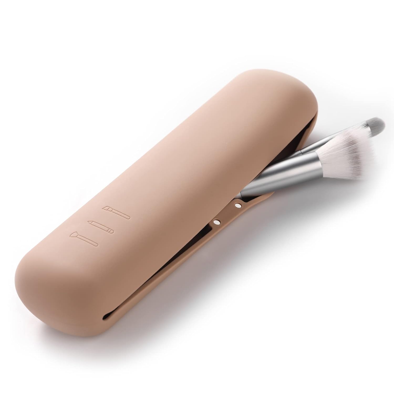 Organizator pensule machiaj pentru calatorii, din silicon anti-cadere, portabil, elegant, usor, inchidere cu magnet