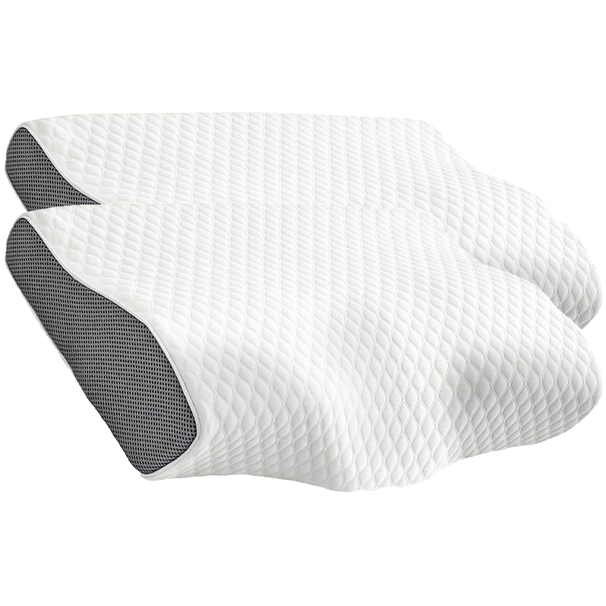 Set 2 perne ortopedice pentru dormit NextWave™, Spuma cu Memorie ergonomica pentru Gat si Suport Cervical, Husa lavabila