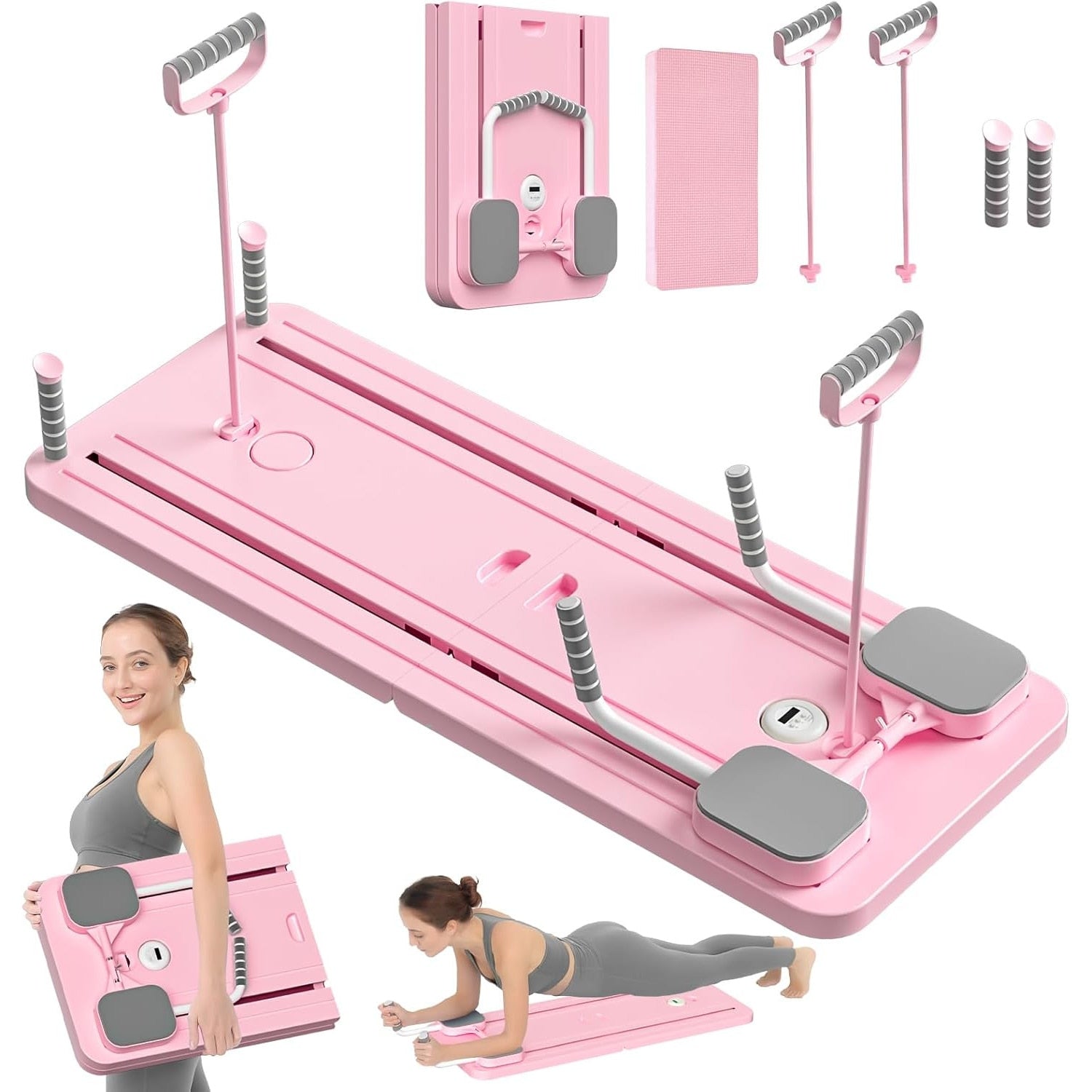 Aparat Pilates Reformer pliabil NextWave® – echipament de antrenament pentru acasa, ideal pentru incepatori si avansati