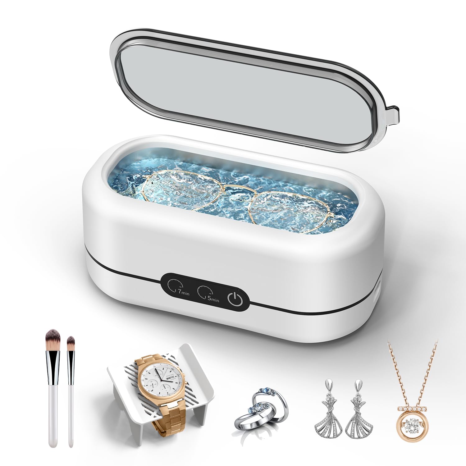 Sterilizator Ultrasonic Profesional 48kHz pentru bijuterii, Proteze, Ochelari, Ceasuri, Monede, Sticla, 2 moduri de
