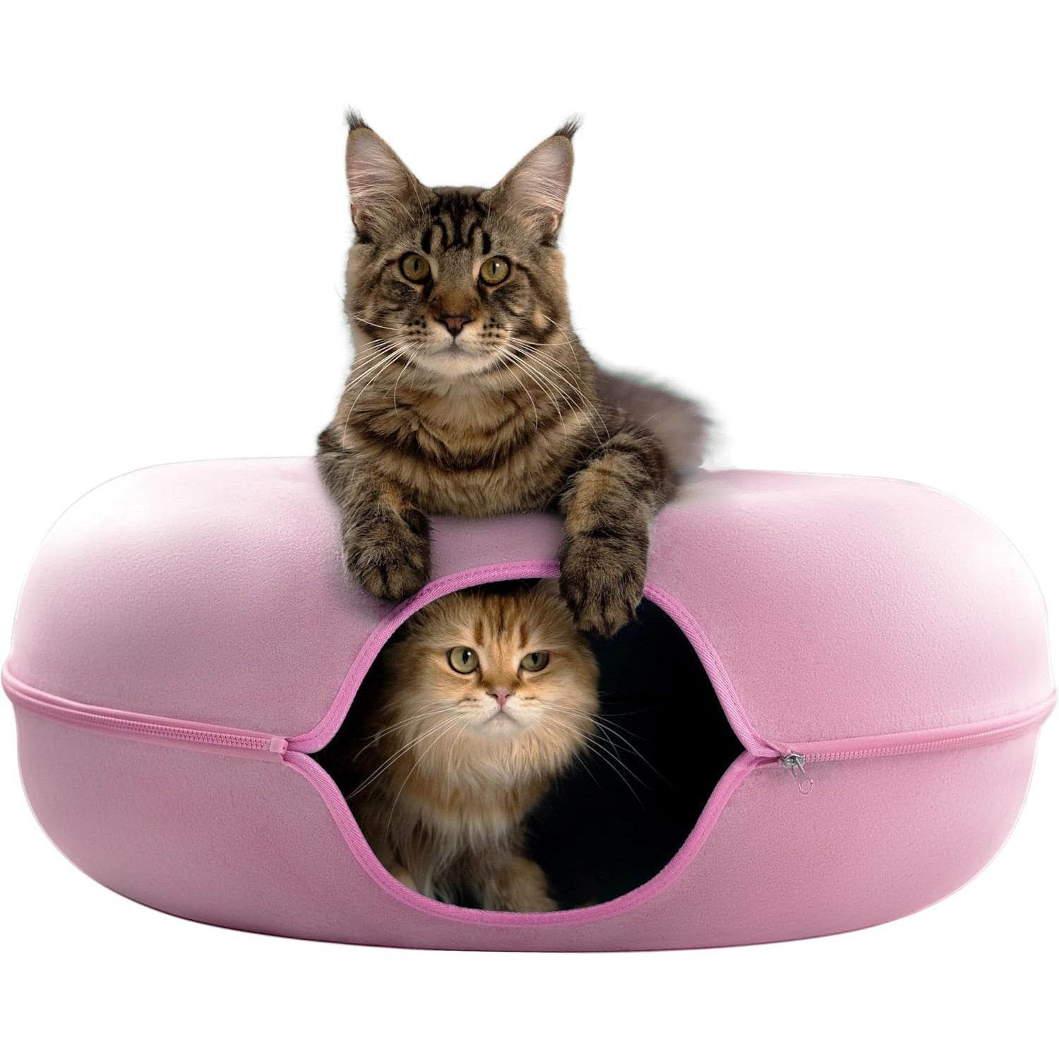 Pat pentru pisici si animale mici NextWave®, Culcus cu fereastra ventilata, design tunel detasabil, rezistent la zgarieturi