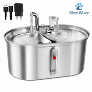 Dispenser apa automat cu Bol pentru mancare NextWave®, 2-1 tip fantana pentru pisici si caini, cu purificare si filtrare