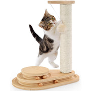 Stalp de zgariat pentru pisici NextWave®, cu sisal natural, baza interactiva stabila din placa pe baza de lemn, 4 mingi